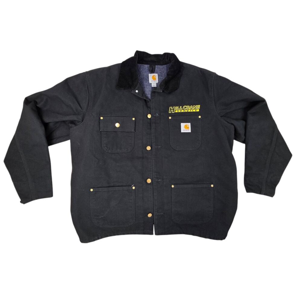 Carhartt Mens Black USA Blanket Lined Full Chore Coat C001 BLK Size Large Y2K